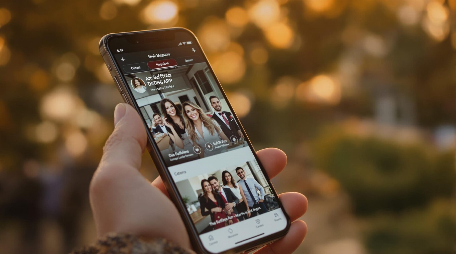 Smartphone displaying the Arc SuffFour dating app